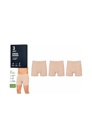 Yıldız Çamaşır Erkek Bambu Likralı Boxer 320-324 - 3 Adet Ten