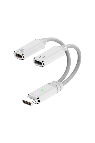 2in 1 100w Type C To Type C & Type C Hızlı Şarj Kulaklık Arama Dönüştürücü Otgtc