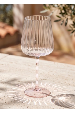 The Mia Şarap Kadehi Pembe Beyaz 600 Ml Çok Renkli