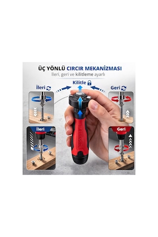 Çok Amaçlı Cırcırlı Yüksek Torklu Mıknatıslı Tornavida Seti %100 Alman Tamir Seti Vidalama