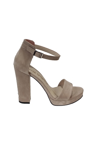 YAZKIŞ Kadın Ten Süet 11cm Topuk Boyu 2cmPlatform Boyu Tekbantlı Ten Rengi