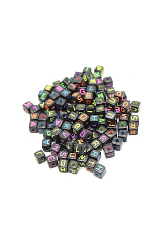 Harf Boncuk Akrilik Küp 10 Mm 250 Gr Siyah