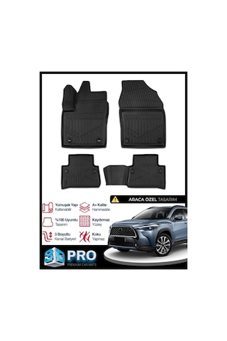 Toyota Corolla Cross 3d Havuzlu Paspas 2022 2023 2024 2025 2026 Model Kokusuz