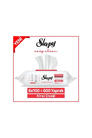 Sleepy Easy Clean Kiraz Çiçeği Yüzey Temizlik Havlusu&Mendili 6x100 (600 Yaprak)