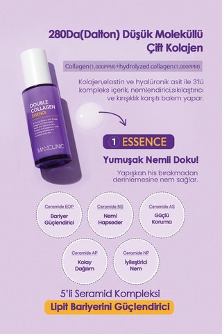 Maxclinic Düşük Moleküllü Kolajen İçeren   Esans MAXCLINIC Double Collagen Essence 50 ML