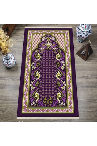 Dijital Baskılı, Yıkanabilir, Yumuşak Dokulu Çocuk Ve Yetişkin Seccade S-dot-sn-078 Mor