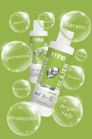 Tto -X Prebiyotik & Kolajen Keratin ve Argan 250Ml ( Cocamidopropyl,Butyrospermum,Niacinamide,)