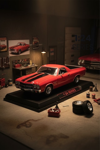 1:24 1970 Chevy El Camıno Ss 396 Araba Kırmızı