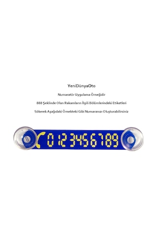 Yeni Dünya Oto Araç Park Telefon Numaratörü Tel No Gösterici Numaratik Sarı - Lacivert