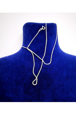 Omar Silver Unisex Küp Gümüş Kolye Zincir 1Mm