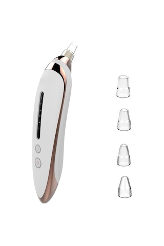 Hangfox Yüz Temizleme Aleti: Abs Malzeme Akne Karaburun Çıkarıcı, 500mah Pil, 3 Seviye Emme Gücü, 4 Farklı Uç, Gümüş Beyaz