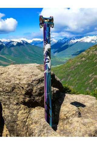 Xbyc 676 Düz 27.2mm X 350mm Sele Borusu Bisiklet Koltuk Borusu Alüminyum Rainbow Çok Renkli