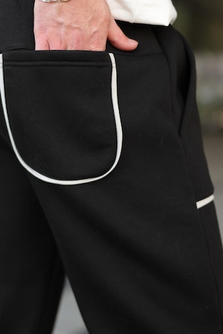 Madmext Siyah Şerit Detaylı Jogger Eşofman Altı E6581 Siyah