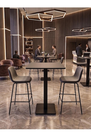 Matte Prime Bistro Masa 102cm Füme Tablalı - Kafe Restoran Otel Masası