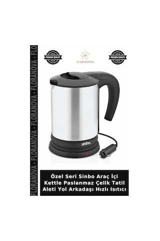 Özel Seri Sinbo Araç İçi Kettle Paslanmaz Çelik Tatil Aleti Yol Arkadaşı Hızlı Isıtıcı
