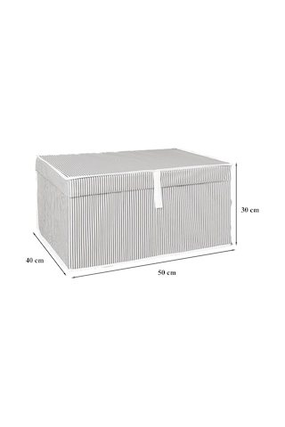 Çok Amaçlı Düzenleyici Kapaklı Sandık Tipi Kutu Hurç Organizer 50 X 40 X 30, Gri