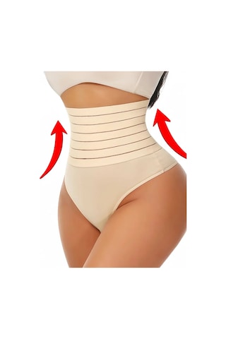 Mistirik Flerna Model Yüksek Sıkılaştırıcı Ve Toparlayıcı String Külot Korse Ten Renk02