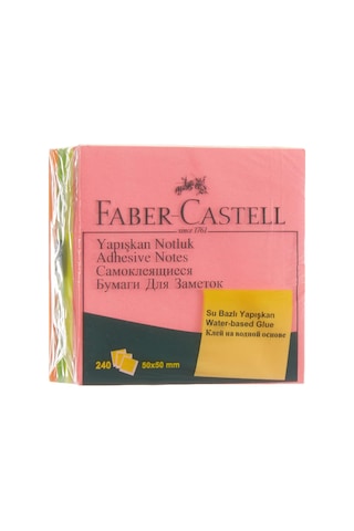 Faber-castell Yapışkan Notluk 50x50mm, Karışık Fosforlu Renkli Mini Küp