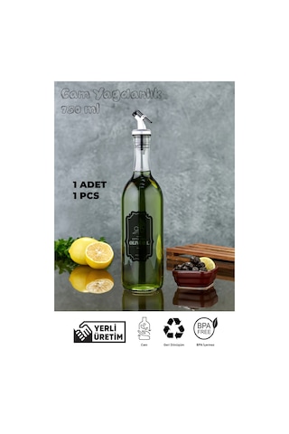 750 Ml Cam Yağdanlık - Yeşil Açık Yeşil