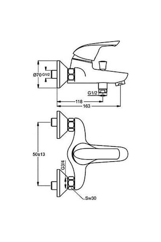 Ideal Standard Ceraplan Banyo Bataryası - B3697aa- Krom
