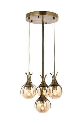 Eskitme Kaplama Modern Avize E27 Metal Cam 62cm Çok Renkli