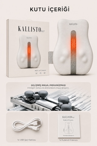 RX7 Premium Shiatsu Masaj Tekniğiyle Titreşimli Ovmalı Isı Terapili Şarjlı Raylı Sırt Masaj Cihazı