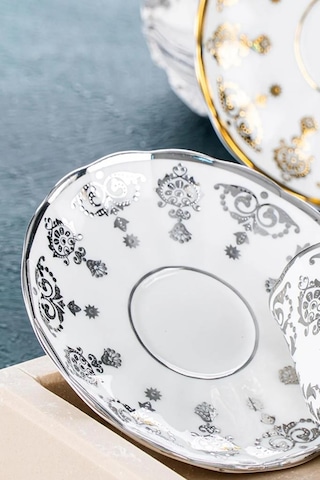 Acar Aries 6 Lı Kahve Fincan Takımı Gold Silver Altın - Gümüş