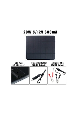12v 20w Solar Pil Şarj Cihazı Pro, Dahili Mppt Şarj Kontrolörü, 20 Watt Güneş Paneli Şarj Kiti Arabalar, Kamyonl