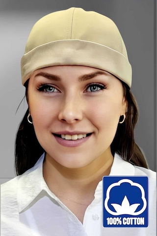 Unisex %100 Pamuklu Docker Şapka Bej