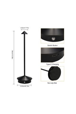 Springsun Neoglint Taşınabilir Led Masa Lambası Dokunmatik Kontrol 3 Renk Kademesiz Kısılabilir Masa Lambası Şarj Edilebilir Gece