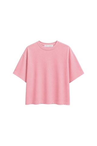 Mixray 2101 Kadın Bisiklet Yaka Soft Oversize Basic Modal T-shirt Pembe