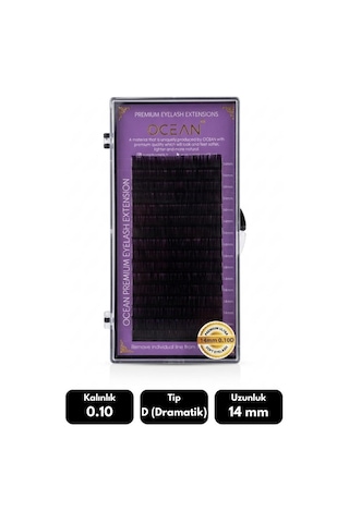 Ocean 0.10d Dramatik Kıvrım 14 Mm Soft Eyelash Doğal İpek Kirpik 16'lı