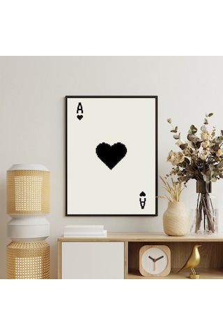 Siyah Kartlar Duvar Tablosu Çerçeveli 3'lü Set Siyah Renk 35 X 50 Boyut/ebat