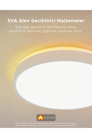 Govee Rgbıcww + Rgbıcww Yuvarlak Akıllı Tavan Armatürü 15 Vvegov0053 Çok Renkli