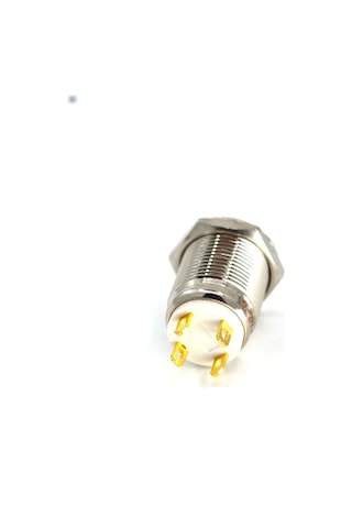 12V Kırmızı Işıklı Yuvarlak Metal 12 MM Yaylı Buton Anahtar
