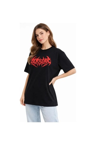 Vexor Baskılı T-shirt Yazlık Kısa Kol Bisiklet Yaka Rahat Kalıp Tişört - Siyah