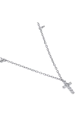 Kadın Taşlı Haç Detay Minimal Gümüş Halhal Silver