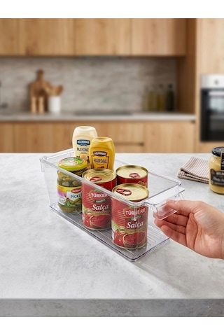 Softchef Şeffaf Kapaklı Buzdolabı İçi Düzenleyici Organizer - Çok Amaçlı Saklama Kutusu