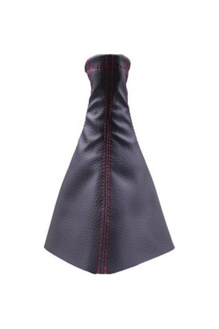 Peugeot 301 Uyumlu Vites Körüğü Siyah Deri Kırmızı Dikiş