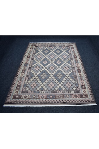 Zehra Abla Halı Vintage El Dokuma Pastel Cerit Yörükleri Meşhed İran Yün Kilim 7405 Çok Renkli