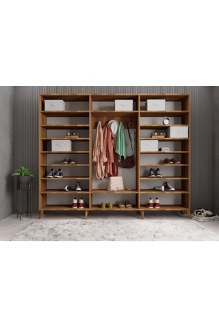 Letto Membran 6 Kapaklı Portmanto Montaj Dahil Ceviz Beyaz 210 Cm