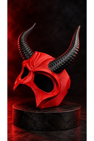 Boynuzlu Maskeli Balo Maskesi - Cosplay, Cadılar Bayramı Ve Parti Maskesi 3d Model