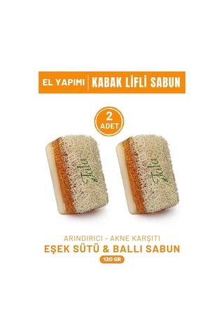 Tala %100 El Yapımı Doğal Kabak Lifli Ballı Eşek Sütü Sabunu 2'li Paket 120 Gr.x 2 Adet 585848382-2 Eşek Sütü