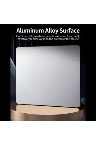 Fastbuy Alüminyum Metal Fare Padı, Ofis/oyun İçin, Kaymaz Altı, Dayanıklı, Gümüş Renk, 300x240mm Fare Üzgücü