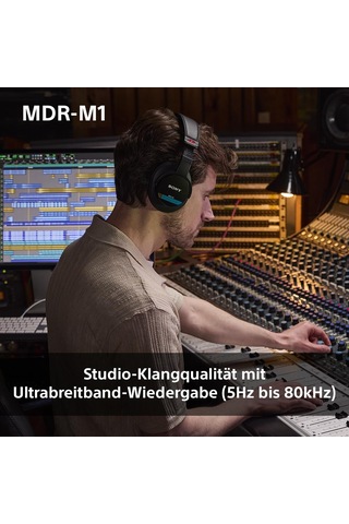 Sony Mdr-m1 Studio Kapalı Arka Kulaklık - Kablolu, Ultra Geniş Bant Oynatma 5hz-80khz , Stüdyo Kaydı Ve Karıştırma İçin İdeal, Hafif Tasarım 216g , 2 Çıkarılabilir Kablo İçerir, Siyah