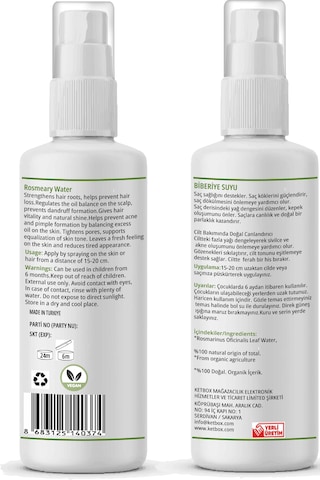 Ketpure Doğal Saf Biberiye Hidrosolü 100 ML