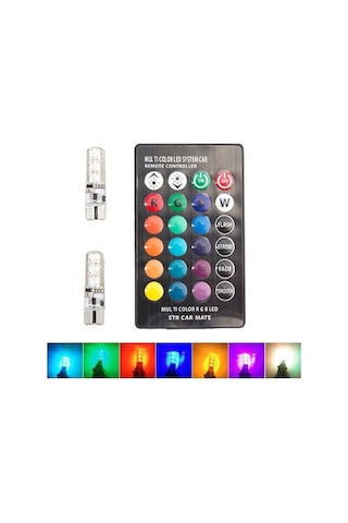 Extra Marketing Citroen Ds7 Uyumlu T10 Kumandalı Park Ampulü Rgb Çakarlı Park Modülü Kumandalı Ampül