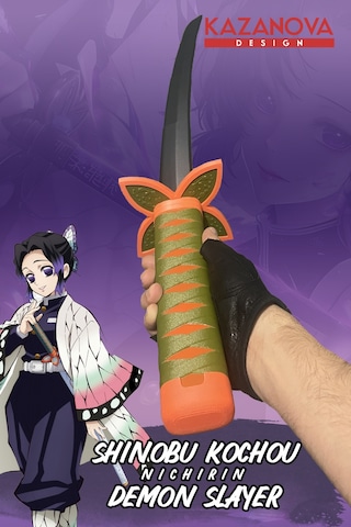 Kazanova Design Shinobu Kochou Demonslayer Anime Katlanabilir Katana 98 Cm