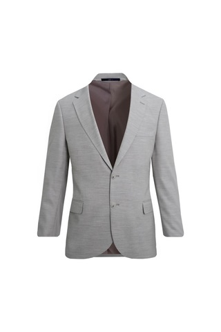 Uki Gri Comfort Fit , Mono Yaka, 2 Düğme Çift Yırtmaç Çizgili Klasik Takım Elbise