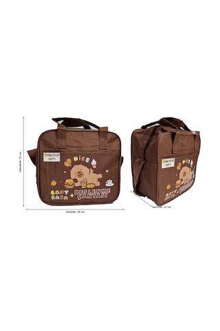 Capybara Desenli 5 Parça İlkokul Ortaokul Çanta Seti - Sırt Beslenme Çantası Kalemlik Defter Sticker Kahverengi